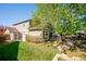 Beautiful backyard with mature trees, lawn, and privacy fence at 12421 W Fair Dr, Littleton, CO 80127