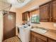 Functional laundry room with updated appliances, ample storage, and a convenient sink at 4000 S Dahlia St, Cherry Hills Village, CO 80113