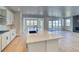Modern kitchen featuring white cabinetry, a center island, and stainless steel appliances at 39555 Gwinett Cir, Elizabeth, CO 80107