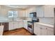 Modern kitchen with stainless steel appliances, updated cabinets, and a bright window at 2163 S Grant St, Denver, CO 80210