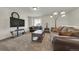 Comfortable living room with plush seating, a large TV, and natural light from the window at 5251 Truckee St, Denver, CO 80249