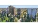 Scenic aerial view showcasing the building within the surrounding landscape and city skyline at 1111 Race St # 6B, Denver, CO 80206