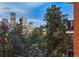 Beautiful cityscape view with lush green trees and a vibrant skyline during twilight at 1111 Race St # 6B, Denver, CO 80206