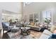 Bright living room featuring high ceilings, large windows, and an open concept layout to the kitchen at 20234 E Lake Cir, Centennial, CO 80016