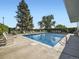Community swimming pool surrounded by lounge chairs and trees at 3002 E Long S Cir, Centennial, CO 80122