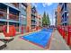 Community pool covered for the off-season at 100 S Park Ave # E312, Breckenridge, CO 80424