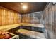 Cozy wood sauna with benches at 100 S Park Ave # E312, Breckenridge, CO 80424