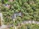 Expansive aerial view of a secluded home surrounded by mature trees and lush greenery at 8095 Bannock Dr, Larkspur, CO 80118