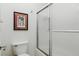This is a well-kept bathroom with a shower and toilet at 2752 S Heather Gardens Way, Aurora, CO 80014