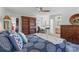 This is a well-lit main bedroom, adjoined by a study area and full bathroom at 2752 S Heather Gardens Way, Aurora, CO 80014