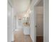 Bathroom featuring a large walk-in shower and granite vanity at 7400 W Grant Ranch Blvd # 19, Littleton, CO 80123