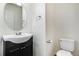 Chic half-bathroom with a stylish vanity and a clean, minimalist design, perfect for guests at 19172 E Arkansas Dr # 106, Aurora, CO 80017