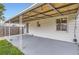 Back patio with a covered structure with decorative string lights at 5090 Tejon St, Denver, CO 80221