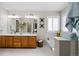 Elegant bathroom with double vanity, soaking tub, and plenty of counter space at 13735 Steele Ct, Thornton, CO 80602