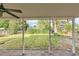 A tranquil view of the spacious backyard from the covered patio, perfect for outdoor enjoyment at 2996 S Sheridan Blvd, Denver, CO 80227