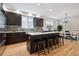 Stylish kitchen features a center island with seating, stainless steel appliances and hardwood floors at 467 Harrison St, Denver, CO 80206
