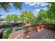 Spacious wooden deck perfect for outdoor relaxation and entertaining in a treed yard at 321 S Gilpin St, Denver, CO 80209