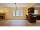 Open floor plan with a fireplace and bar area, perfect for entertaining at 321 S Gilpin St, Denver, CO 80209