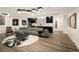 Finished basement with a stylish wet bar, comfortable seating, and modern decor at 418 Steele St, Denver, CO 80206