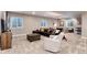Finished basement with a comfortable seating area, plush carpeting, and ample lighting at 5072 Silver Hare Ln, Castle Rock, CO 80104