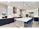 Modern kitchen featuring white cabinets, a white countertop island with bar stool seating at 5072 Silver Hare Ln, Castle Rock, CO 80104