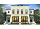 Modern two-story home featuring a stone facade, black window frames, and a well-manicured lawn at 680 S Gaylord St, Denver, CO 80209