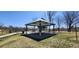 Outdoor community gazebo featuring shaded seating and picnic tables in a well-maintained park setting at 9759 Lane St, Thornton, CO 80260
