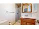 Functional bathroom featuring a shower, a sink with vanity, and classic fixtures at 178 E 11Th Ave, Broomfield, CO 80020