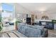 Comfortable living room with vaulted ceilings, a sitting nook, and oversized windows at 7770 S Estes St, Littleton, CO 80128