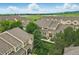 Scenic aerial view of the well-maintained townhome community, with lush greenery and common lawn at 12919 W Burgundy Dr, Littleton, CO 80127