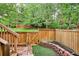Charming backyard entrance with a wooden gate, brick accents, and garden space at 1441 S Ulster St, Denver, CO 80231