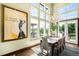 Bright dining area with chandelier, large windows overlooking the landscape at 10243 Spring Green Dr, Englewood, CO 80112