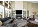 Spacious living room featuring fireplace and large windows that provide plenty of natural light at 10243 Spring Green Dr, Englewood, CO 80112