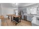 Contemporary kitchen showcasing stainless steel appliances and light countertops at 4808 S Ward Way, Morrison, CO 80465