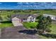 Well maintained front exterior featuring a covered porch, two car garage, and large yard at 1166 Belgian Trl, Elizabeth, CO 80107