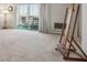 Cozy balcony with outdoor seating and views from a carpeted living room at 655 S Alton Way # 5C, Denver, CO 80247
