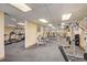 A well-equipped gym features treadmills, weight machines, and ample space for exercise at 655 S Alton Way # 5C, Denver, CO 80247