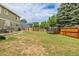 Spacious fenced back yard with trampoline at 16051 E Alabama Dr, Aurora, CO 80017