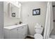 Clean bathroom with a vanity and shower with tiled walls at 2399 E 99Th Way, Thornton, CO 80229