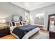 Cozy bedroom with hardwood floors, rug, and natural light from two windows at 1401 N Franklin St # 1, Denver, CO 80218