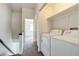 Second floor laundry area complete with washer and dryer, conveniently located near the bedrooms at 2642 Devonshire Ct, Denver, CO 80229