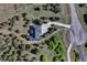 Aerial view showing the house, driveway and landscaping at 18376 Heavens Pl, Monument, CO 80132