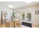 Bright dining room features a glass table and doors that lead to an outdoor space at 1354 S Wright St, Lakewood, CO 80228