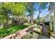 Beautiful backyard with a wooden deck, mature trees, green lawn, and outdoor seating at 2019 Clipper Dr, Lafayette, CO 80026