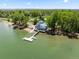 Exterior aerial view of the home located near the lake and with a private dock, showcasing its unique waterfront lifestyle at 2019 Clipper Dr, Lafayette, CO 80026