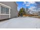 Side yard with snowy ground and a tree at 5885 Cheetah Cv, Lone Tree, CO 80124