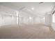 Large unfinished basement with neutral carpeting, recessed lighting, and a bathroom at 5322 Shetland Ct, Highlands Ranch, CO 80130
