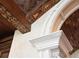 Close-up of the decorative details of the brick ceiling and archway at 7188 Raphael Ln, Littleton, CO 80125