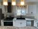 Updated kitchen boasts granite countertops, tile backsplash, stainless steel appliances, and modern fixtures at 11375 W Maplewood Ave, Littleton, CO 80127