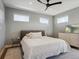 Modern bedroom featuring contemporary furnishings, neutral tones, and three windows at 2508 S Pennsylvania St, Denver, CO 80210